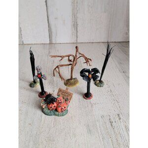 Halloween mini tree‎ woods pumpkin patch village accessory set